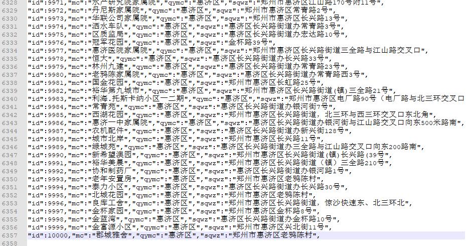 郑州所有小区的名字及地址/郑州小区数据库下载